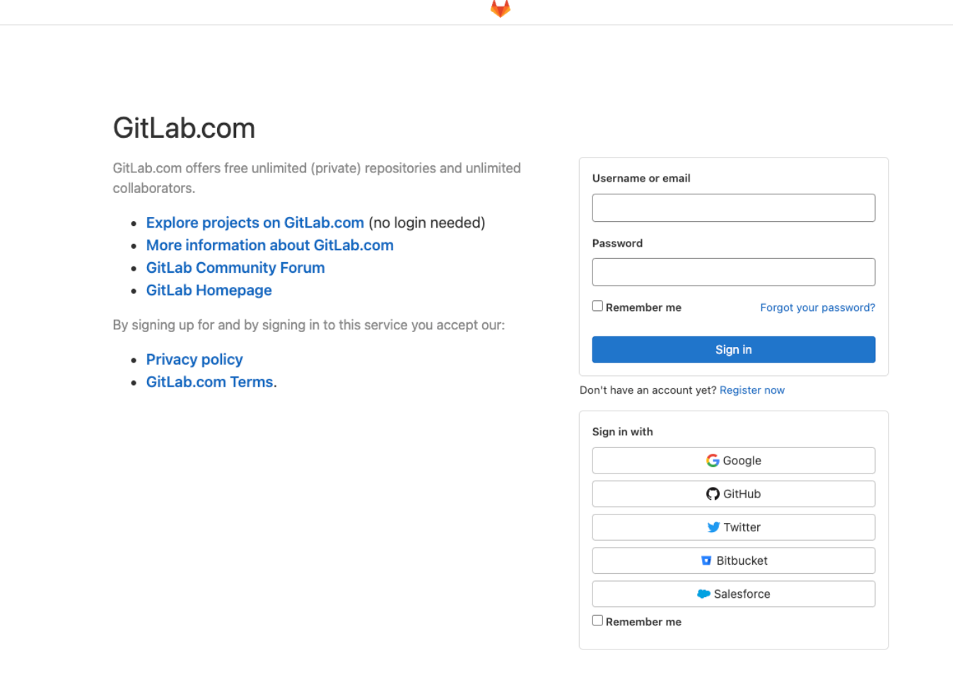 GitLab login