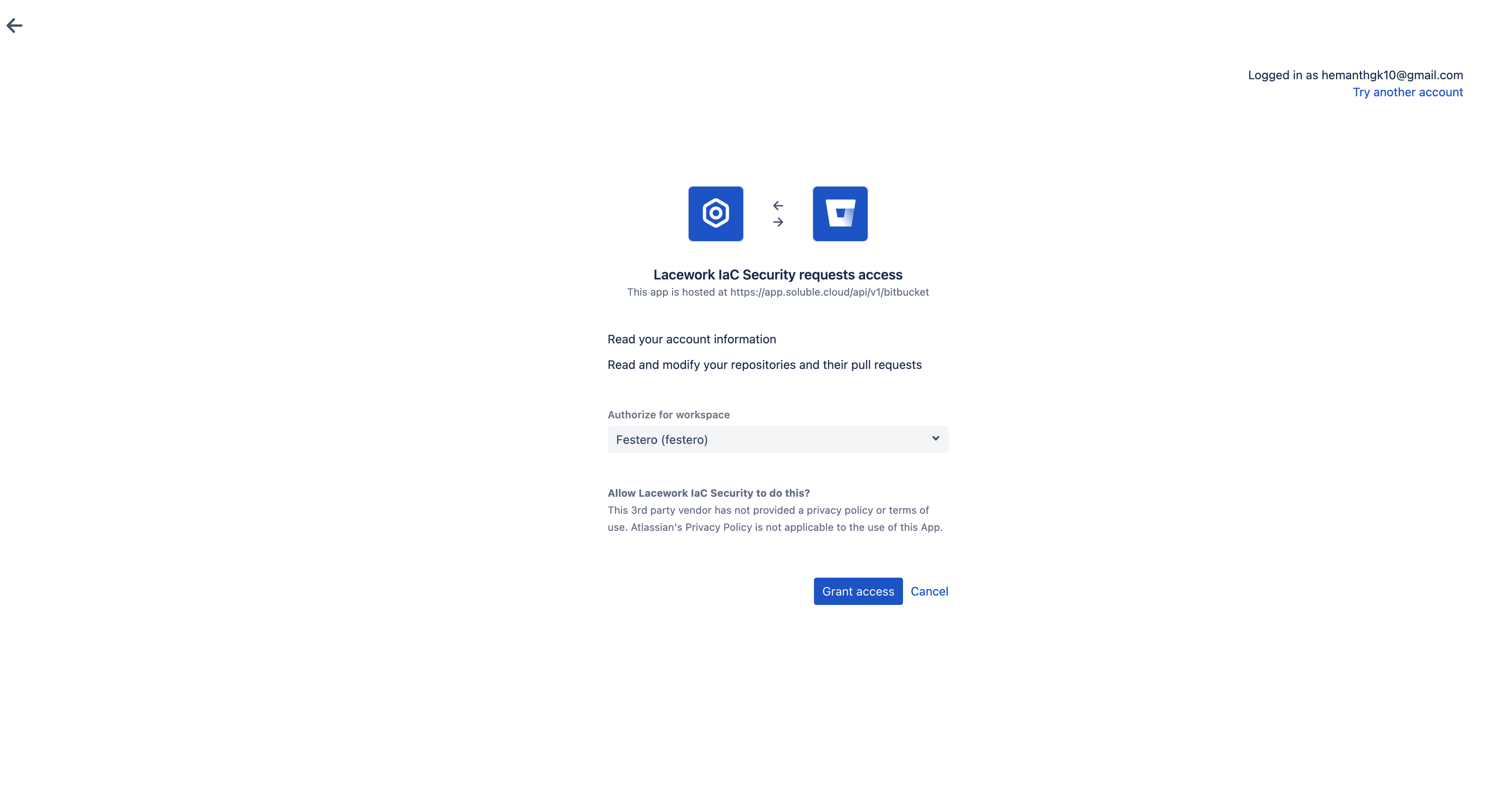 Lacework IaC Security app installation