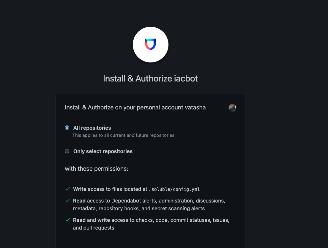 Install and authorize iacbot Install and authorize iacbot