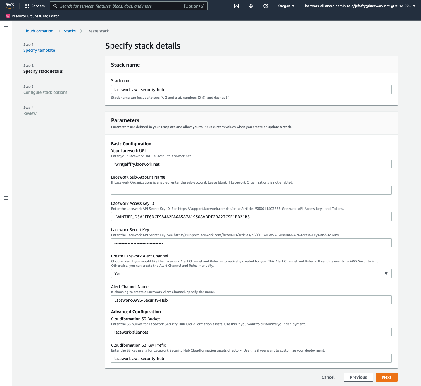 CloudFormation Stack Form